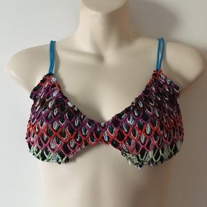 MISSONI MARE Crochet Multicolor Underwire Bikini Top XS